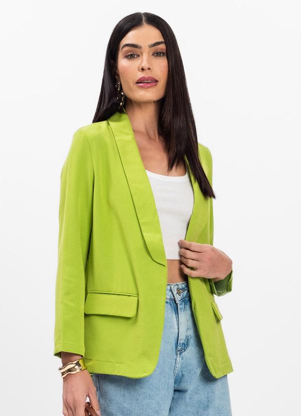 Vista 2 Blazer Elegante em Alfaiataria Aishty Verde Rovitex Rovitex