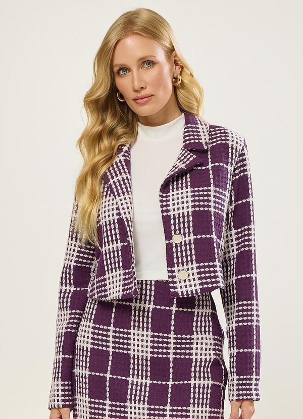 Blazer em Tweed Roxo Figo