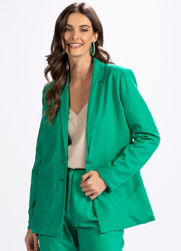 Vista 2 Blazer em Viscolinho Verde Hering Hering