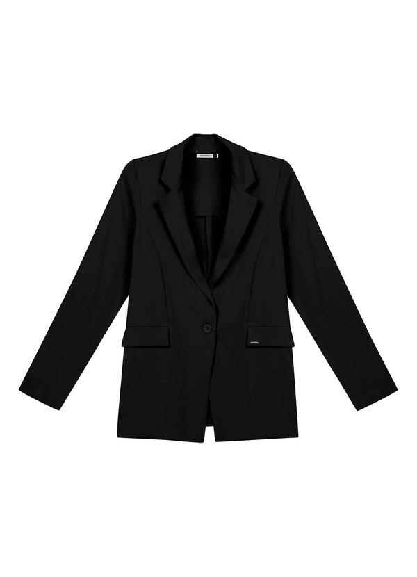 Vista 2 Blazer Feminino Alfaiataria Alongado Preto Marialícia Marialícia