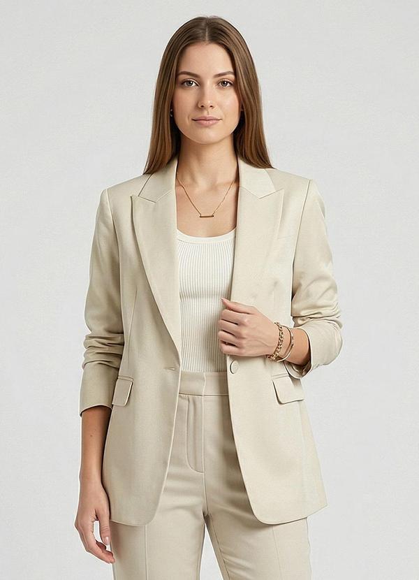 Blazer Feminino Alfaiataria Bege