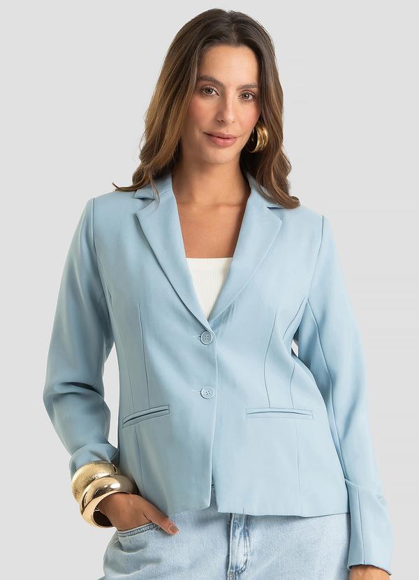 Blazer Feminino em Alfaiataria Forrado Azul