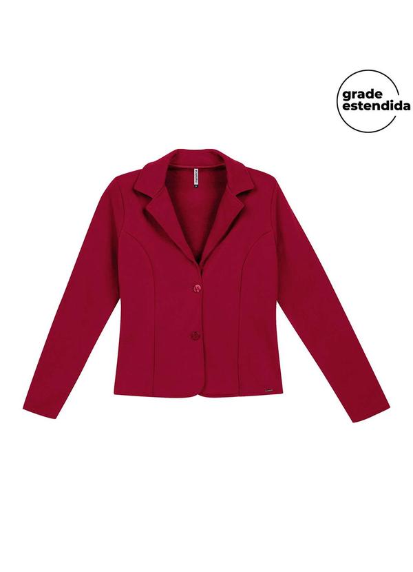 Vista 2 Blazer Feminino Moletom Felpado Vermelho Marialícia Marialícia