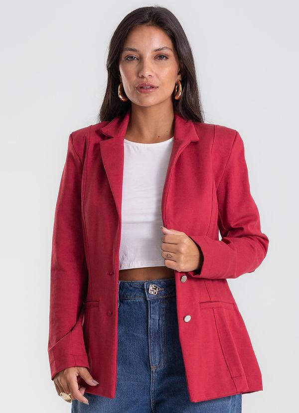 Blazer Feminino Ponto Roma Vermelho