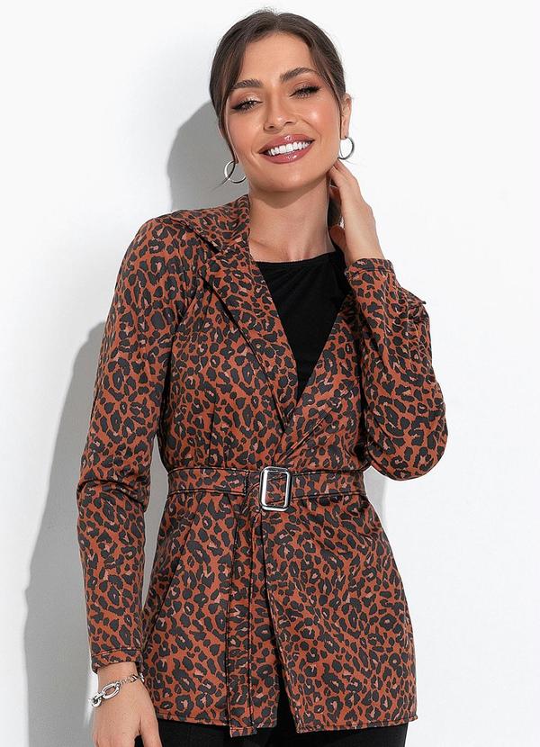 Vista 2 Blazer Oncinha com Faixa e Fivela Rosalie Rosalie