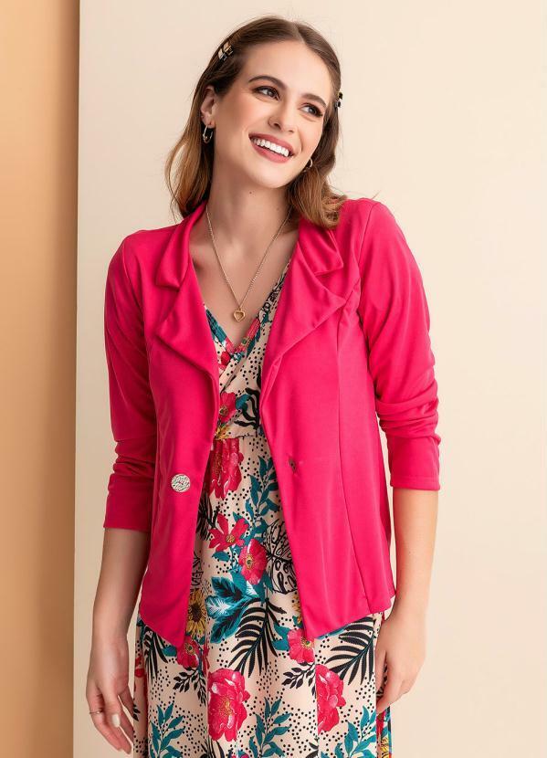 Blazer Rosa com Botão