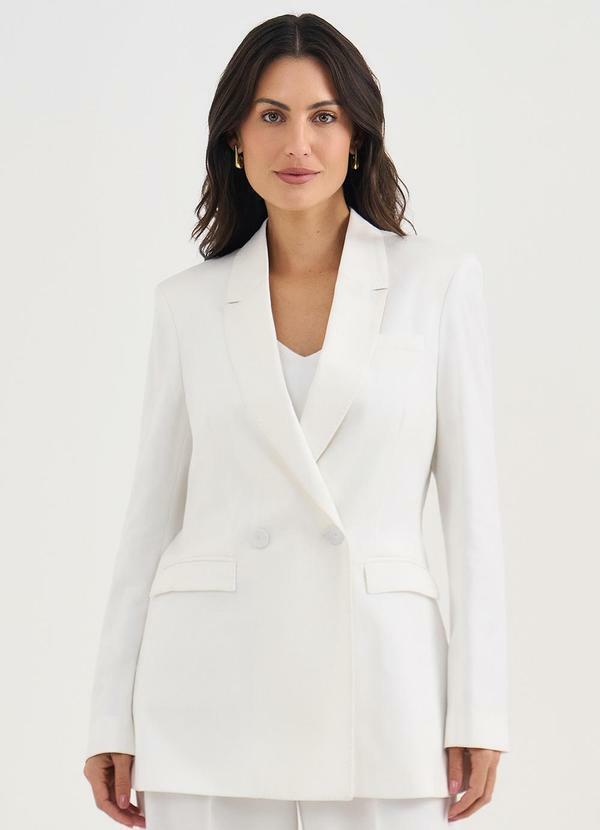 Vista 2 Blazer Transpassado Off White Valentine Principessa Principessa