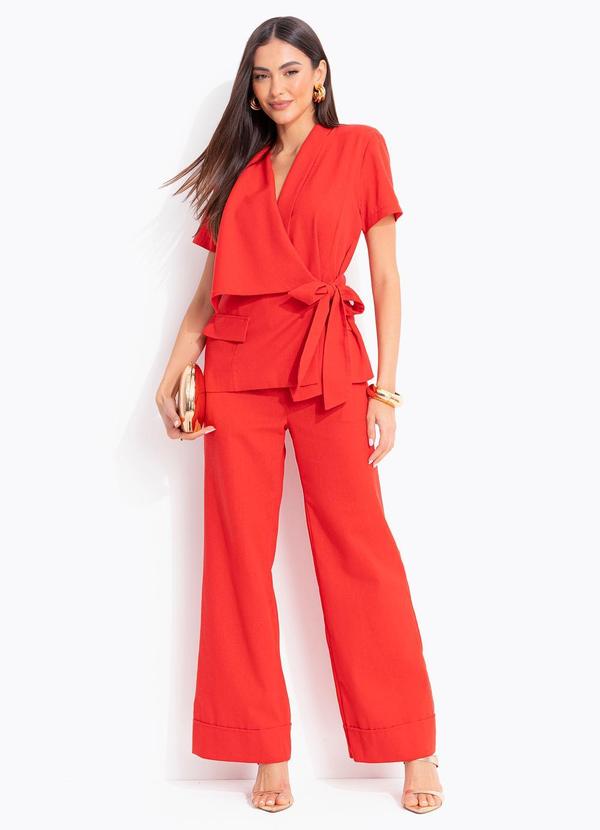 Blazer Vermelho em Linho