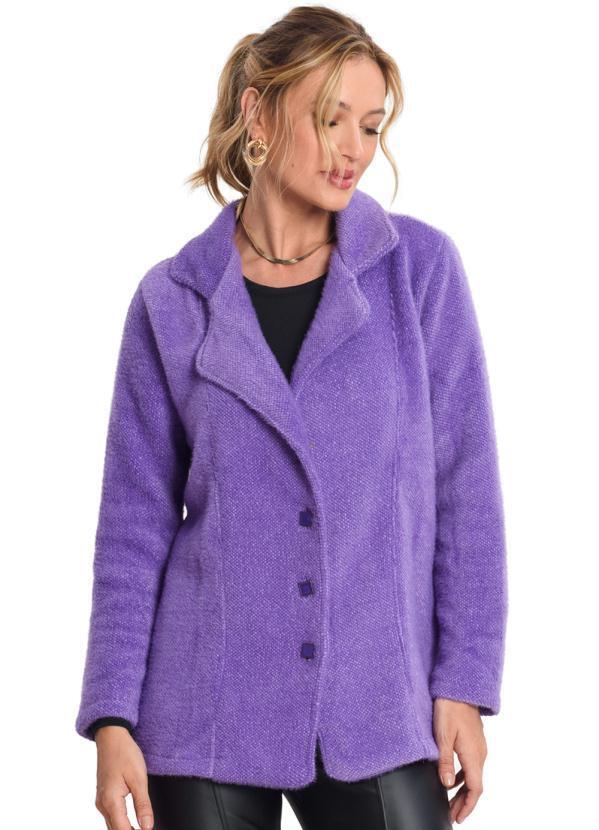 Vista 2 Casaco Twed Favo Feminino Roxo Endless Endless