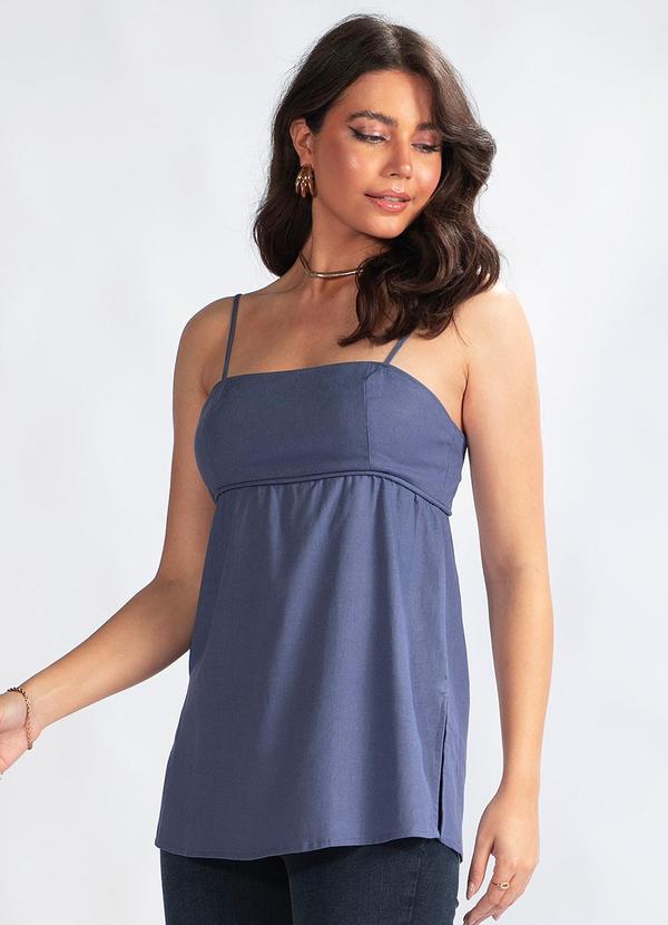 Blusa Alça em ViscolinhoAzul