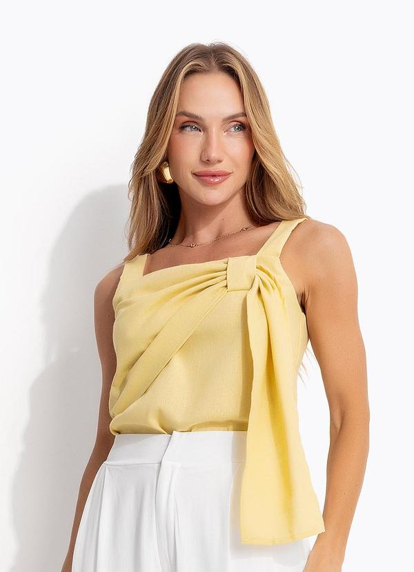 Blusa Amarelo Claro em Linho