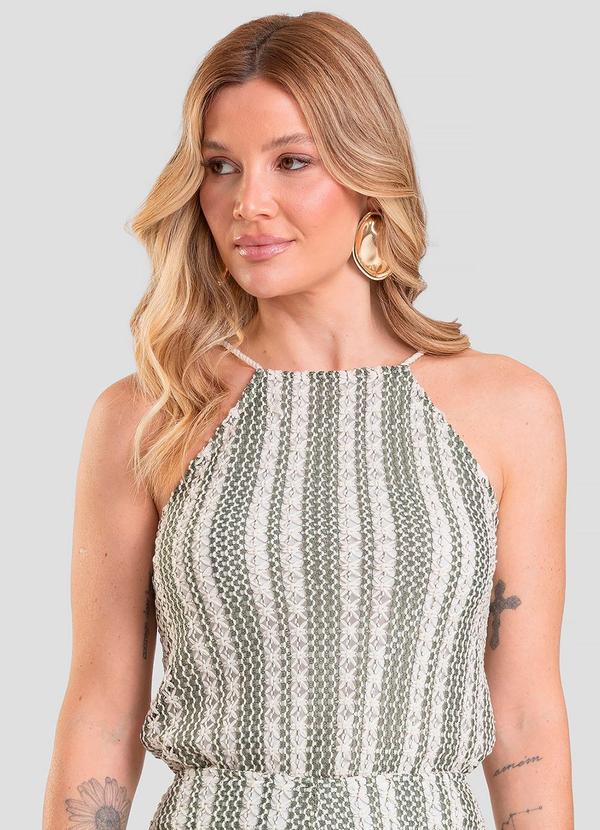 Blusa Cropped Feminino com Torçal Cru Verde
