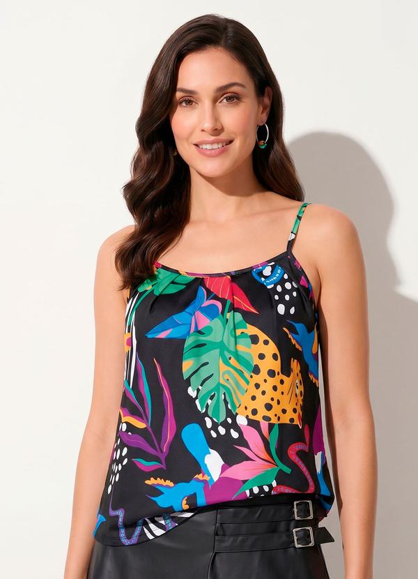 Blusa de Alça Animais Preto