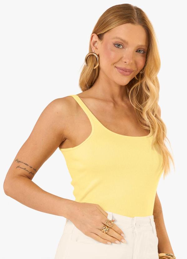 Blusa de Alça Básica Feminina Amarelo