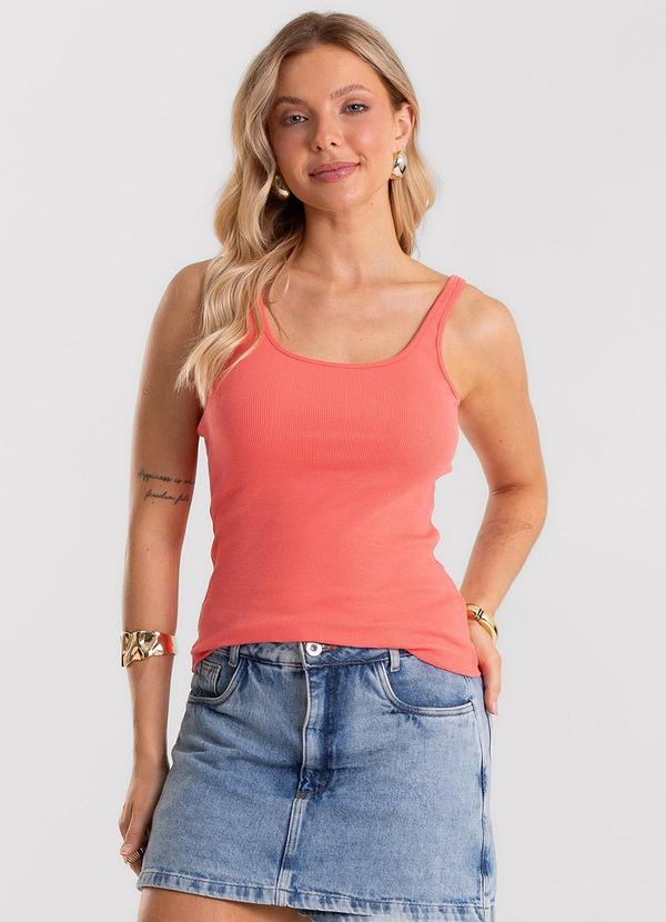 Blusa de Alça Básica Feminina Laranja