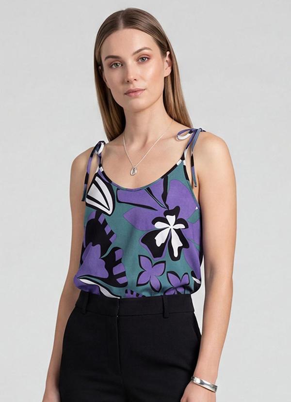Blusa de Alça de Laço Cinza
