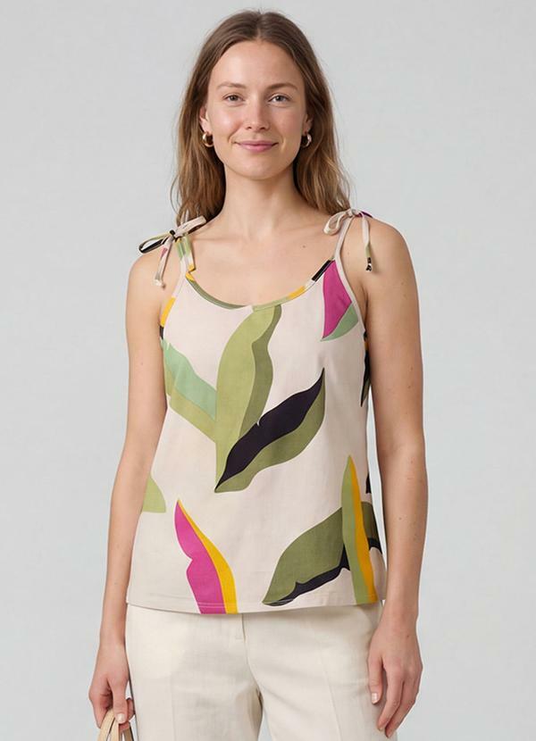 Vista 2 Blusa de Alça de Laço Rosa INFINITA COR INFINITA COR