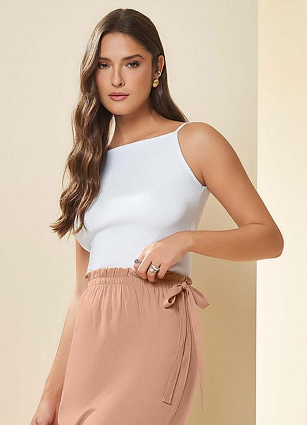 Blusa de Alça em Malha Branco