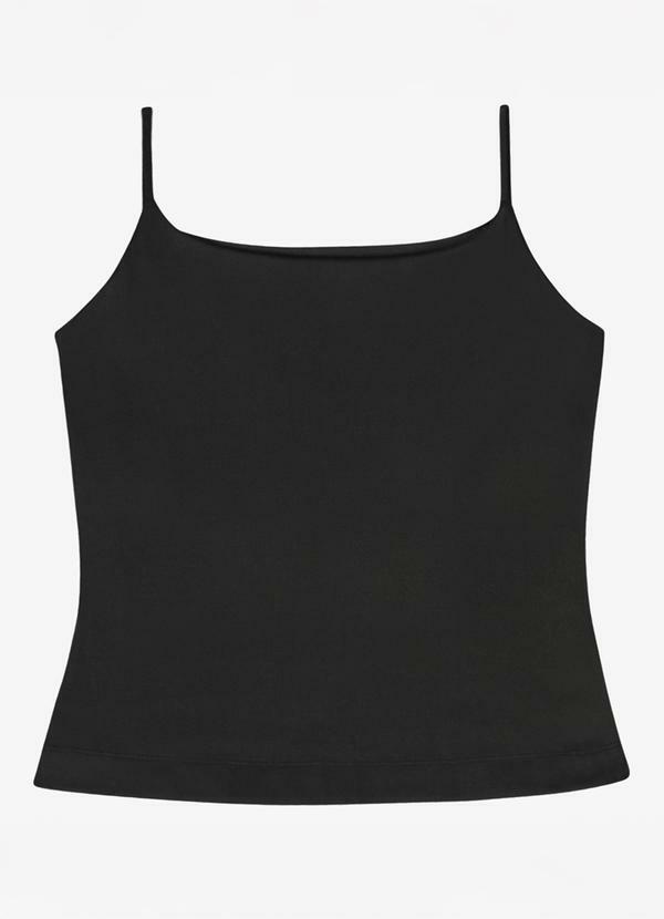 Blusa de Alça em Poliamida Intense Preto