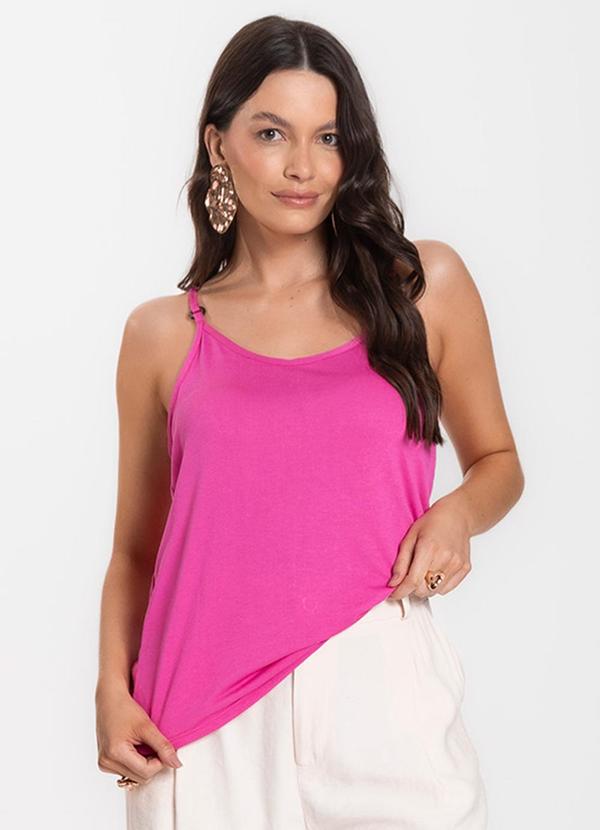 Vista 2 Blusa de Alça em Visco Tricot Rosa INFINITA COR INFINITA COR