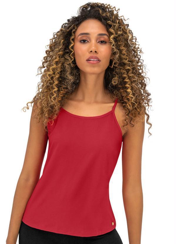 Blusa de Alça Feminina Básica Vermelho