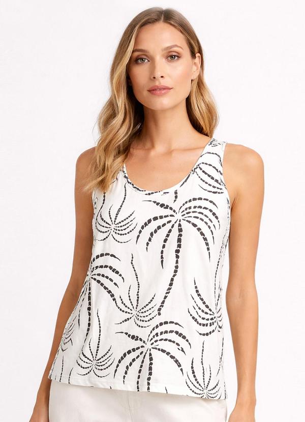 Blusa de Alça Feminina com Friso Bege