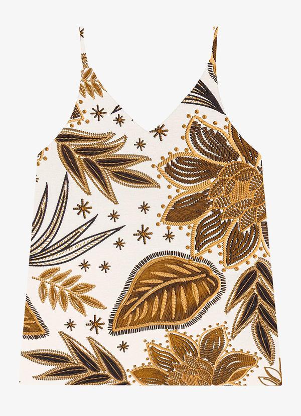 Vista 2 Blusa de Alça Feminina em Viscotorcion Amarelo Endless Endless