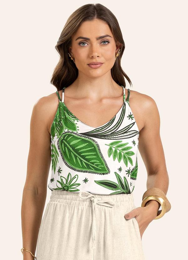 Vista 2 Blusa de Alça Feminina em Viscotorcion Verde Endless Endless