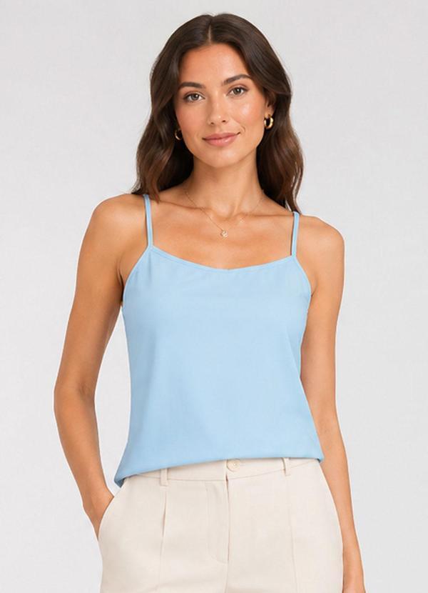 Blusa de Alça Feminina Malha Chanty Azul