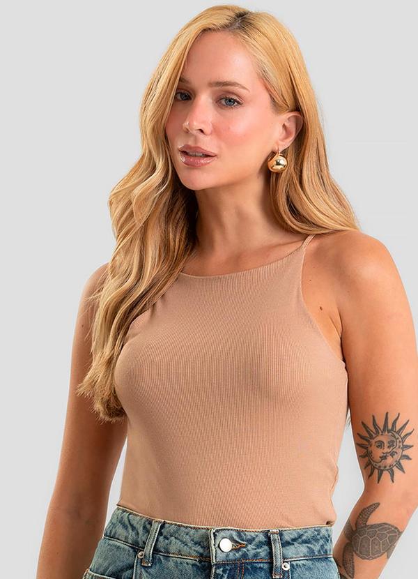 Blusa de Alça Feminina Ribana Marrom
