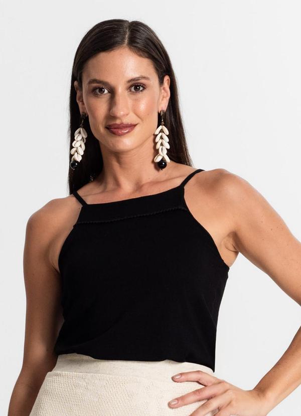 Blusa de Alça Feminina Preto