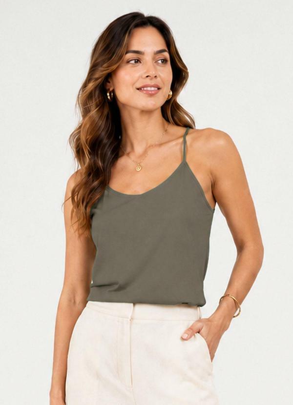 Blusa de Alça Feminina Visco Premiere Verde