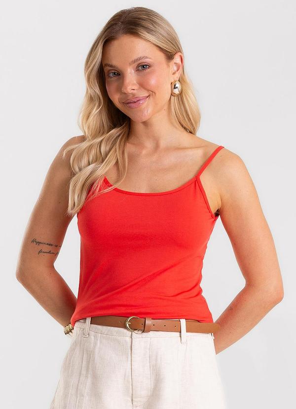 Blusa de Alça Feminina Viscotorcion Vermelho