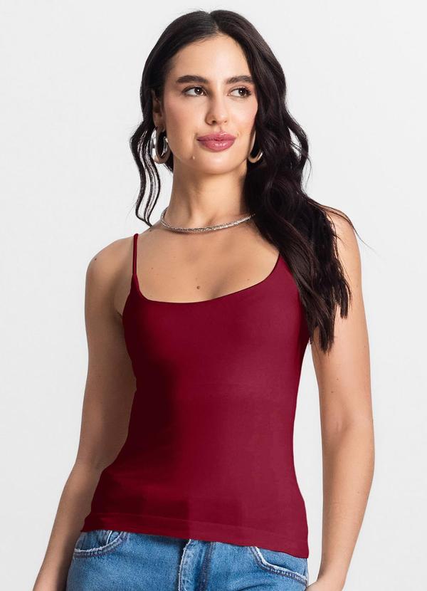 Blusa de Alça Poliamida Style Box Vermelho