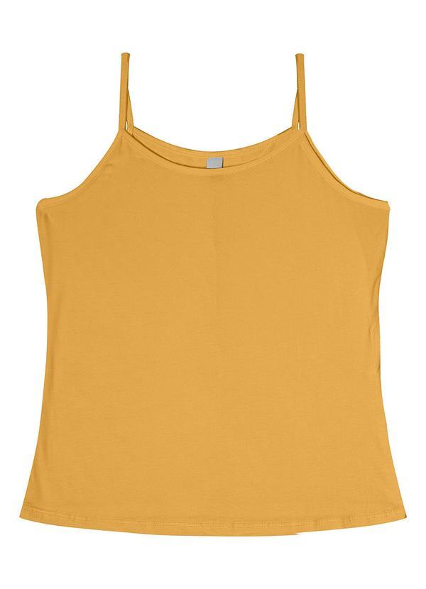 Blusa de Alça Viscotorcion Básica Amarelo