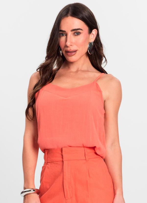 Blusa de Alças Feminina Linho Strong Laranja