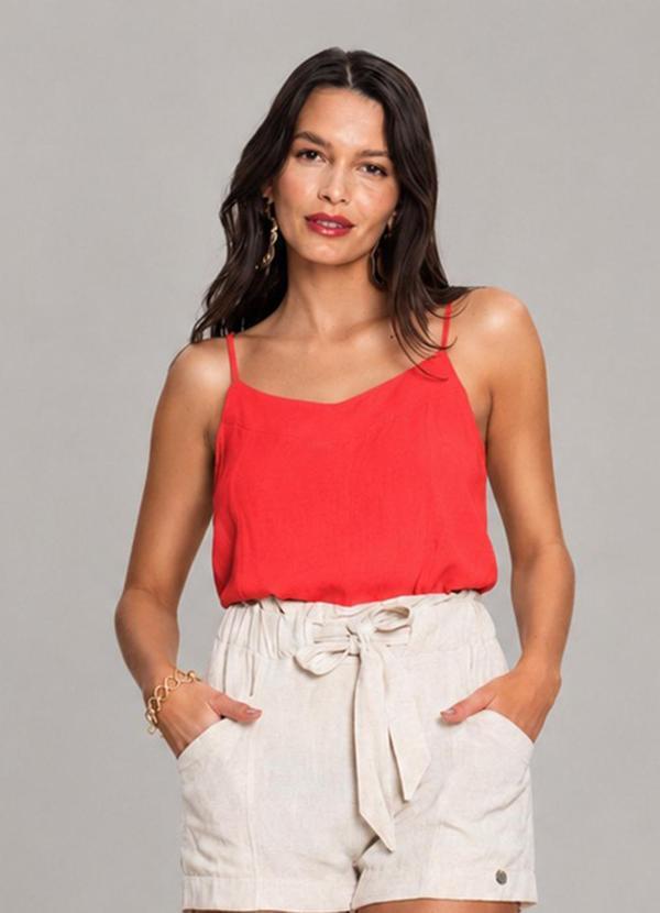 Blusa de Alças Feminina Linho Strong Vermelho