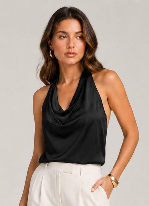 Blusa Feminina com Decote Degagê Preto