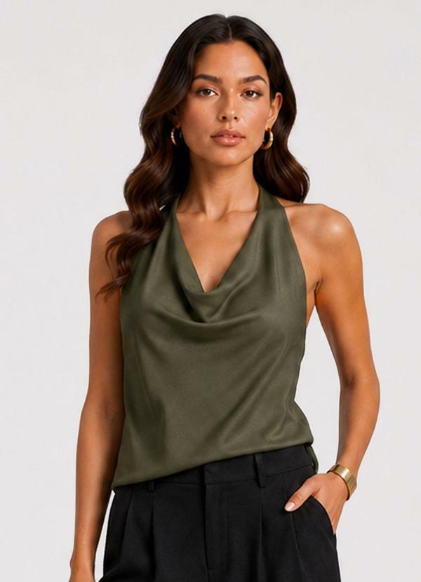 Blusa Feminina com Decote Degagê Verde
