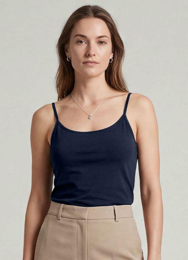 Blusa Feminina com Decote em V Azul