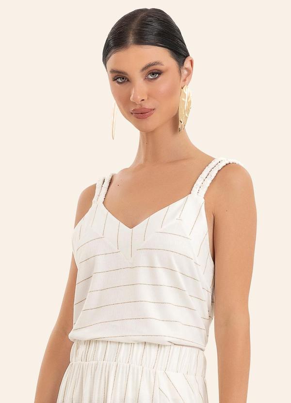 Blusa Feminina de Alça Decote em V Bege