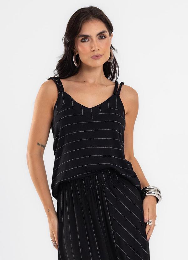 Blusa Feminina de Alça Decote em V Preto