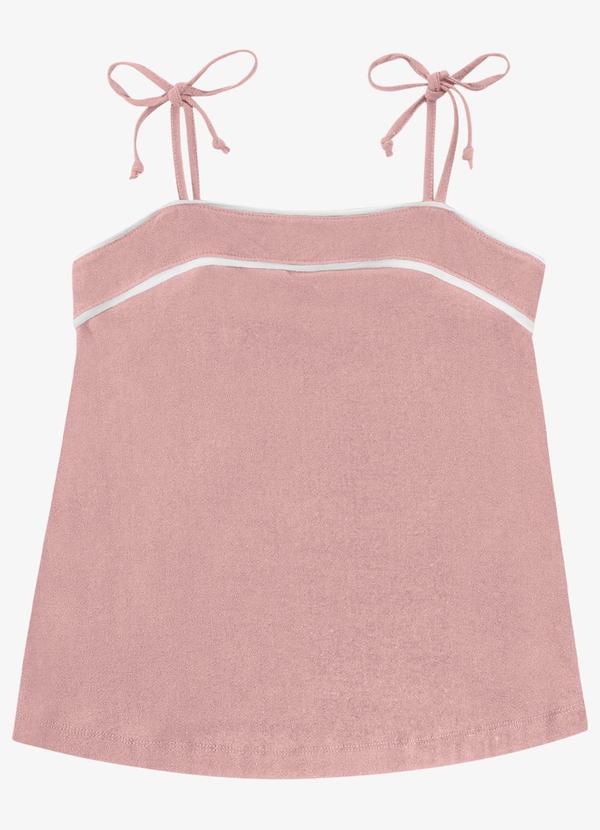 Blusa Feminina de Alça em Viscose Lisa Rosa
