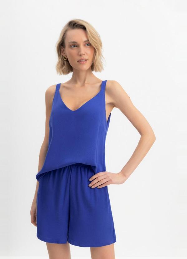 Blusa Feminina em Viscose Azul