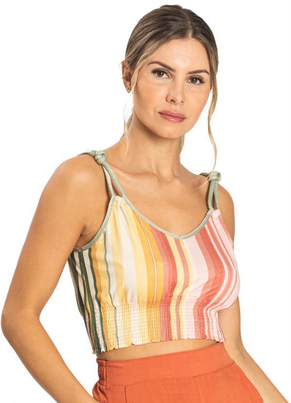 Blusa Feminina Alças Duplas ListrasVermelho