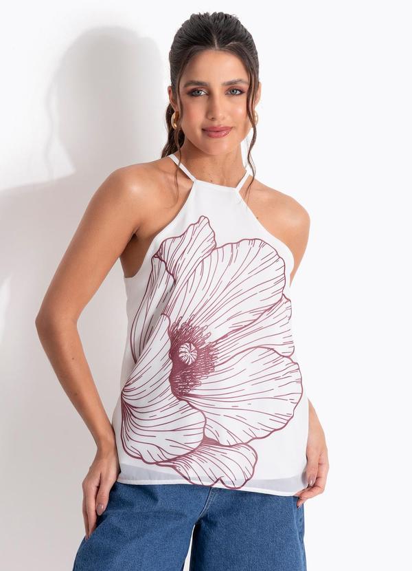 Blusa Off White em Chiffon