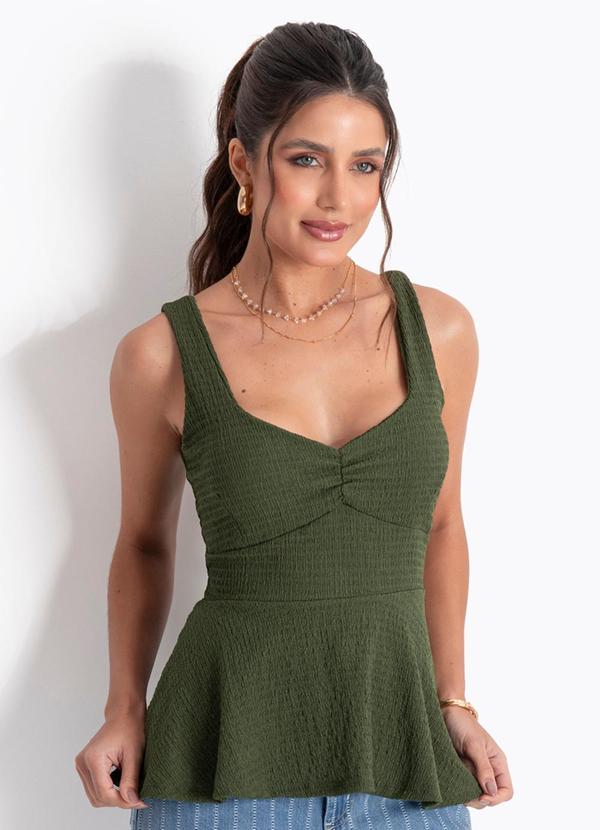 Blusa Verde em Malha Texturizada