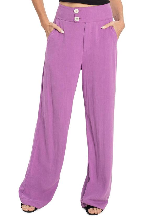Calça Linho Feminina Roxo