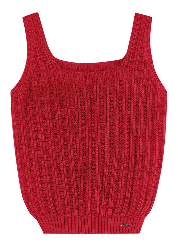 Regata Feminina Cropped Tricô Decote Quadrado Mari