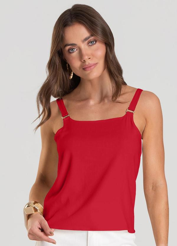 Regata Feminina em Tecido de Viscose Vermelho